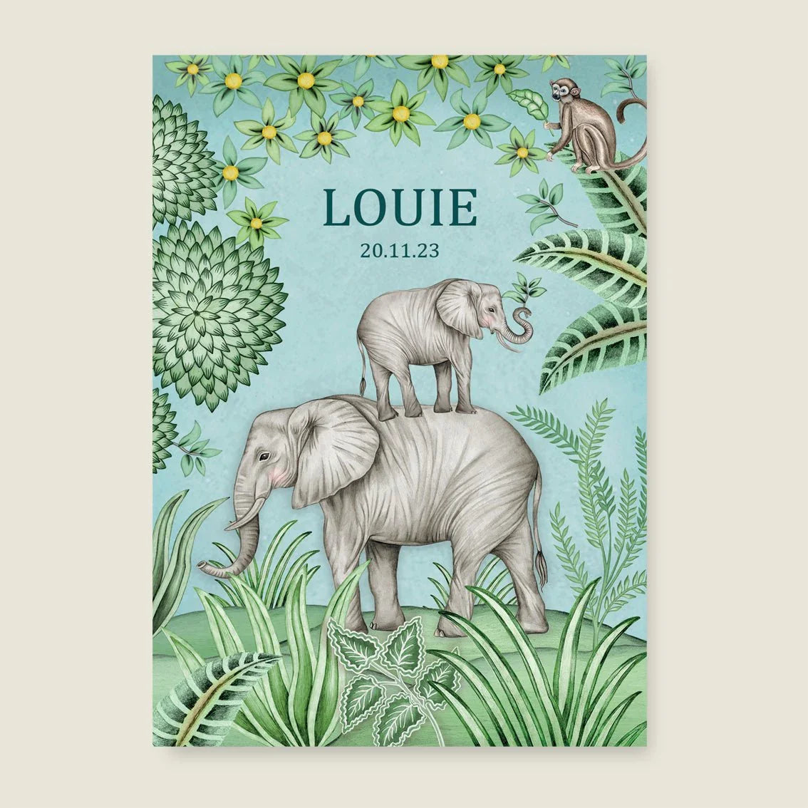 Print Cute Elephant Light Blue - Story of July
