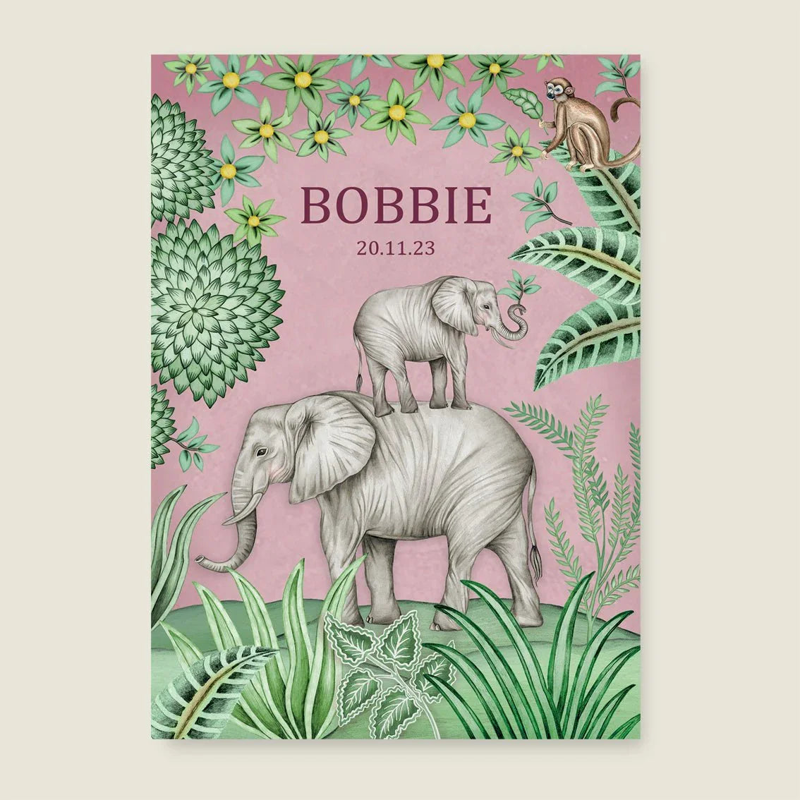 Print Cute Elephant Pink - Story of July