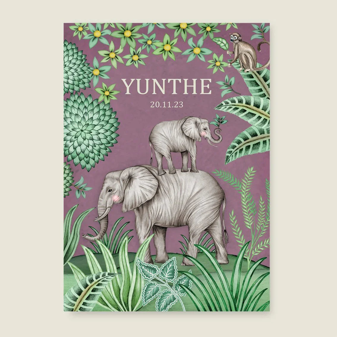 Print Cute Elephant Purple - Story of July