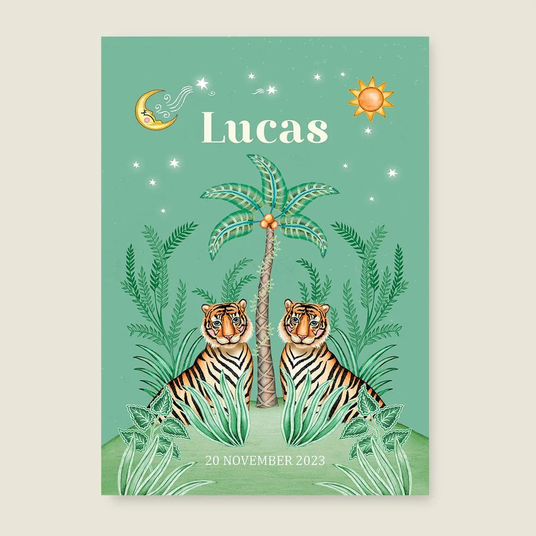 Print Cute Tiger Light Green - Story of July