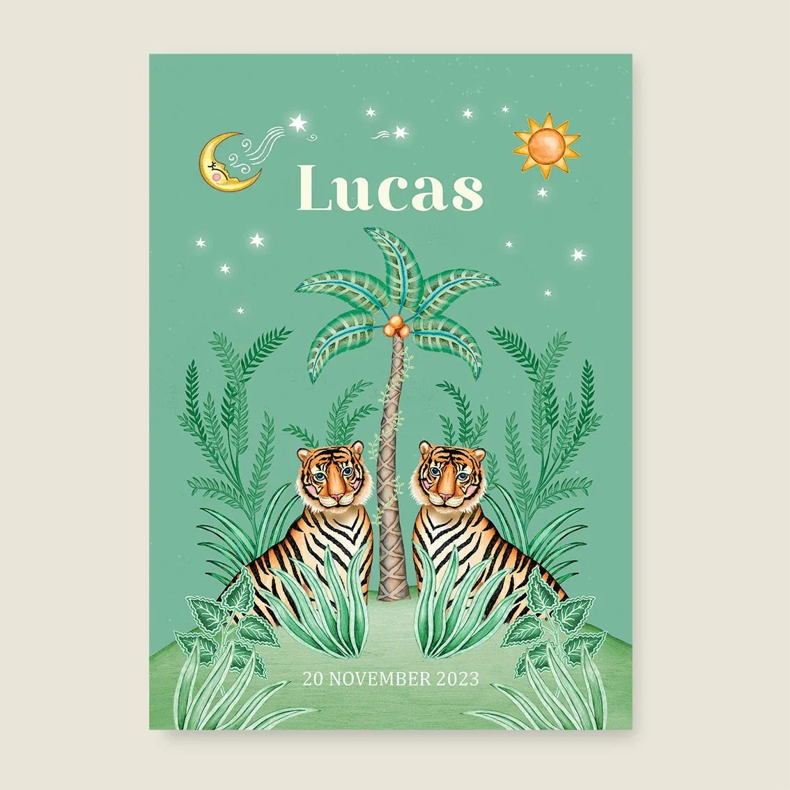 Print Cute Tiger Light Green - Story of July