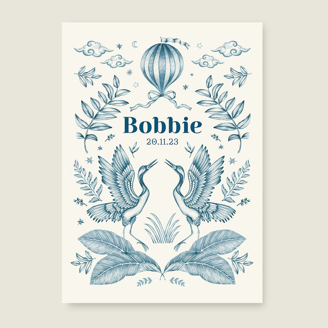 Print Dancing Crane Birds - Story of July