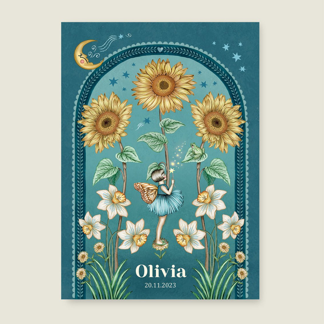 Print Sunflowers Blue - Story of July