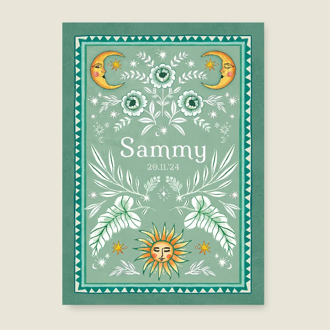 Print To The Moon Light Green - Story of July