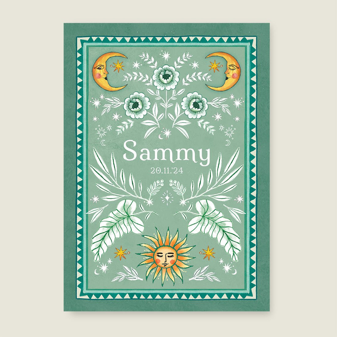 Print To The Moon Light Green - Story of July