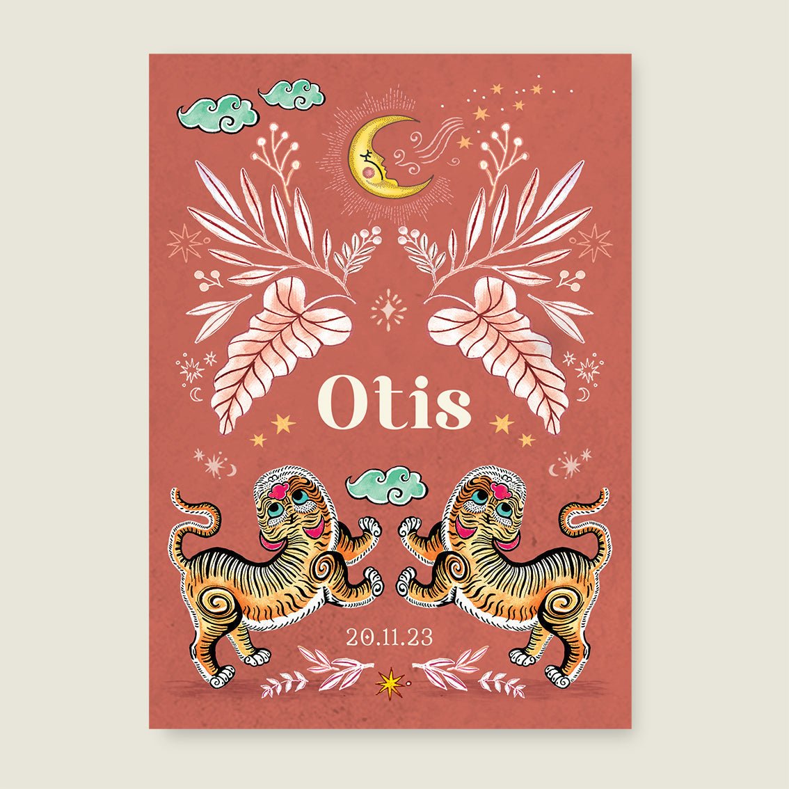 Print Two Pretty Tigers Roest - Story of July