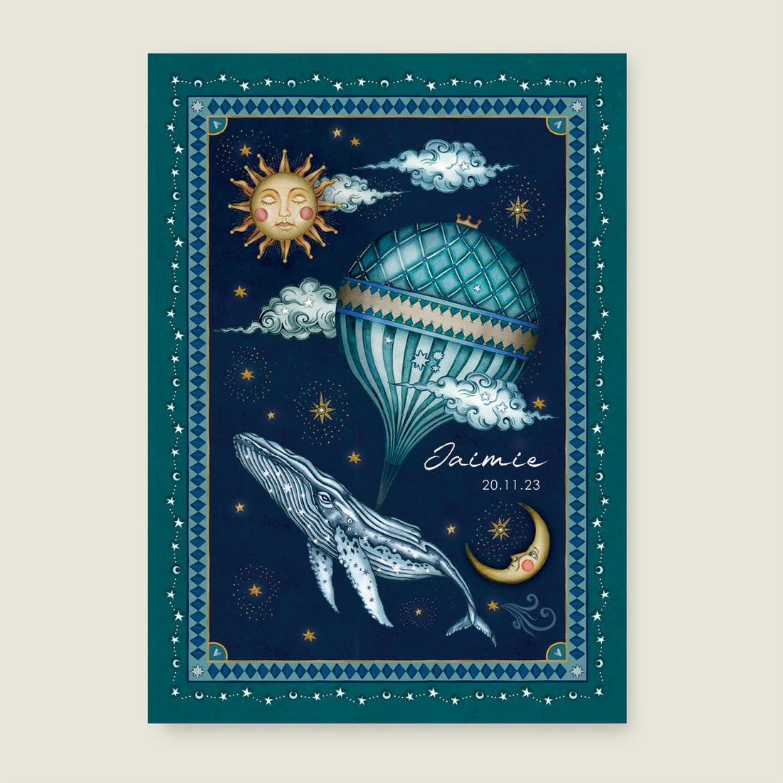 Print Whale Balloon Blue - Story of July