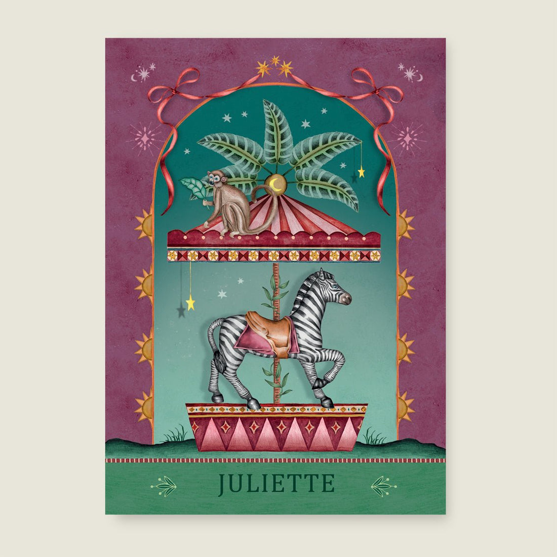 Print Zebra Carousel Red - Story of July