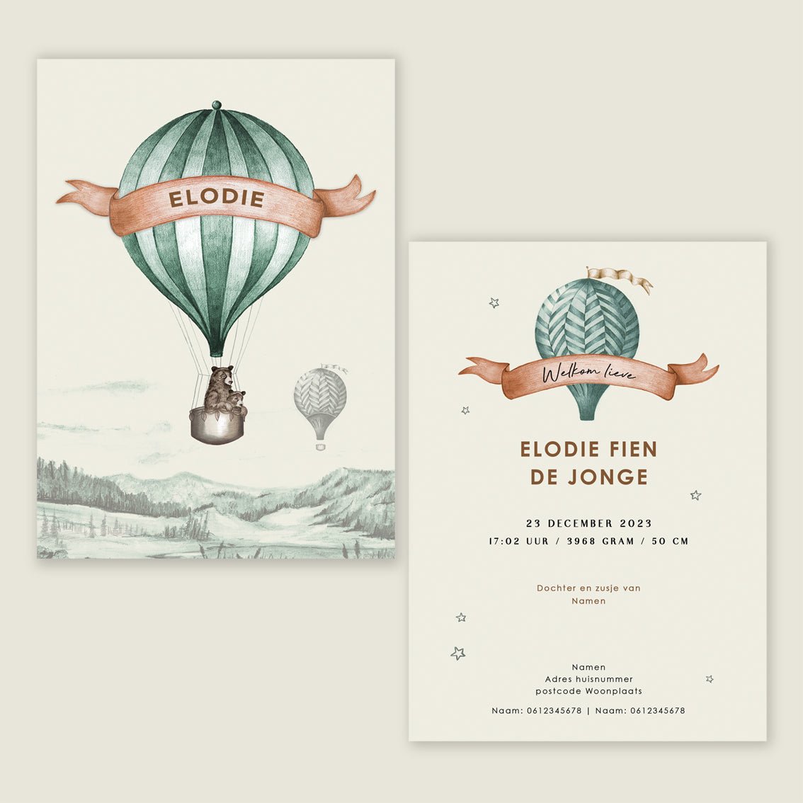 Sample Bear Balloon Green - Story of July