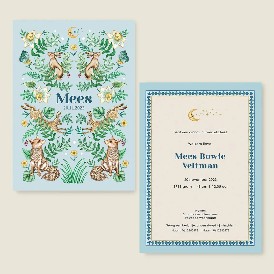Sample Bos Dieren Light Blue - Story of July