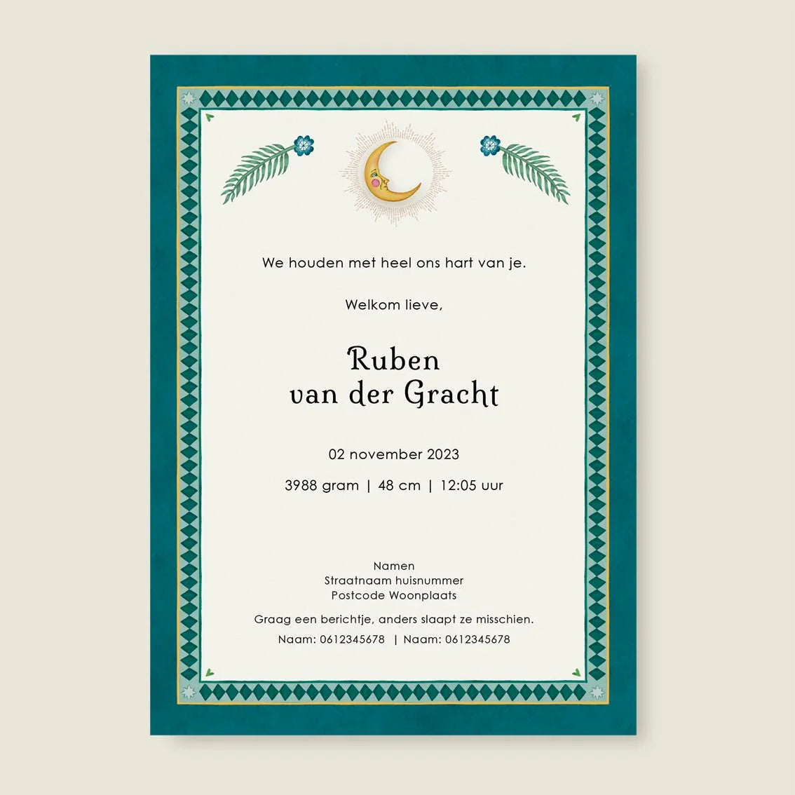 Sample Crane Bird And Elephant Blue - Story of July