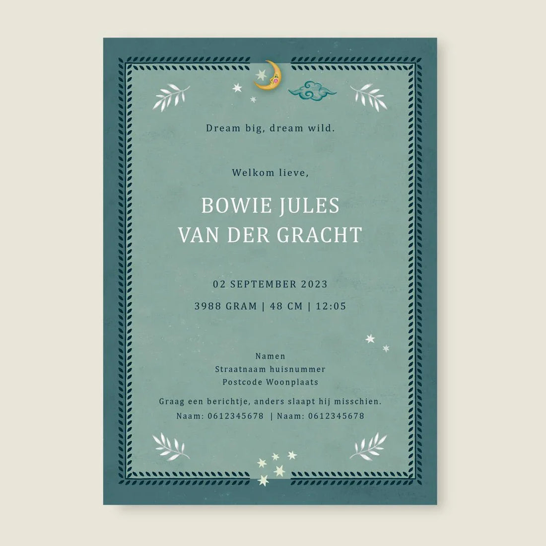 Sample Crane Bird Blue - Story of July