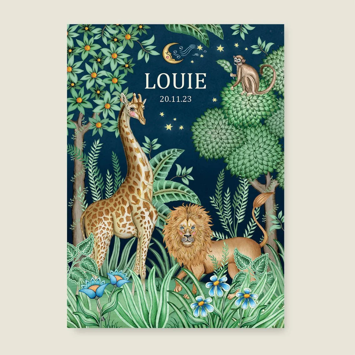 Sample Lion And The Giraffe Dark Blue - Story of July