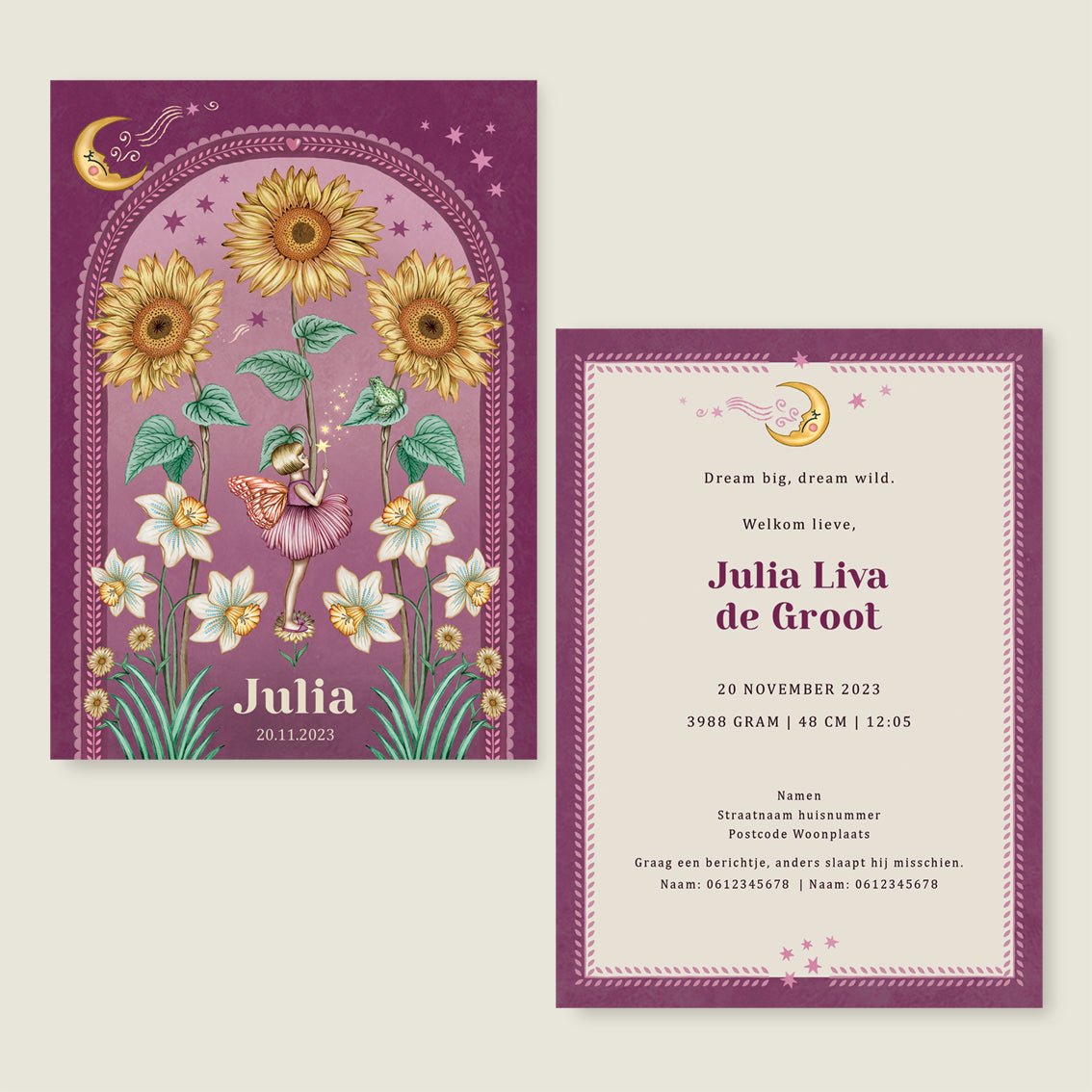 Sample Sunflowers Purple - Story of July