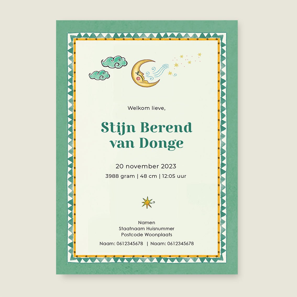 Sample Two Pretty Tigers Groen - Story of July