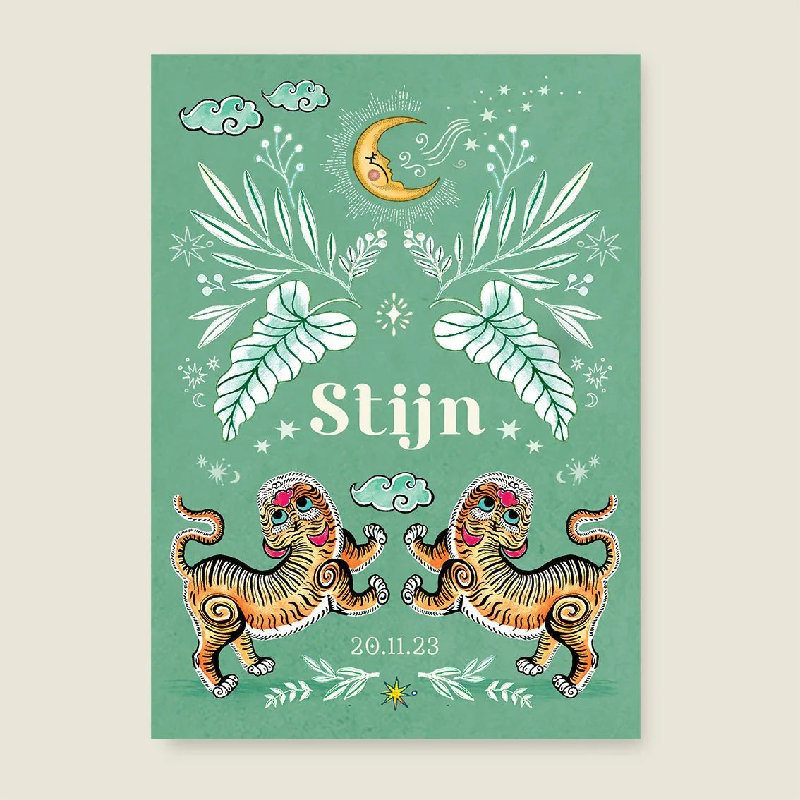 Sample Two Pretty Tigers Groen - Story of July