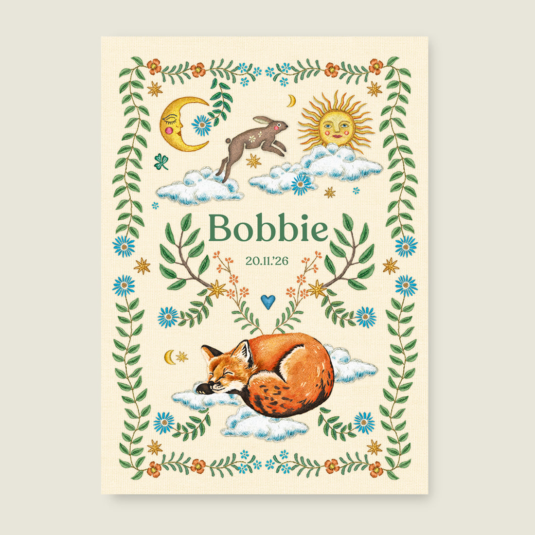 Embroider rabbit offwhite