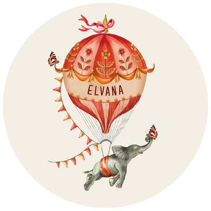 Raamsticker Elephant Balloon Orange