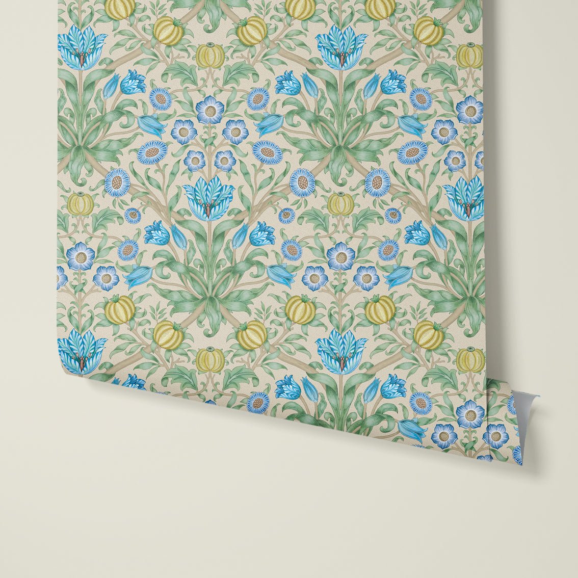 Behang Blooming Flowers Blue - Story of July