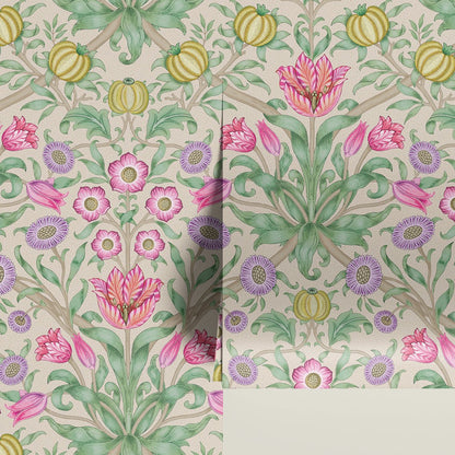 Behang Blooming Flowers Pink - Story of July