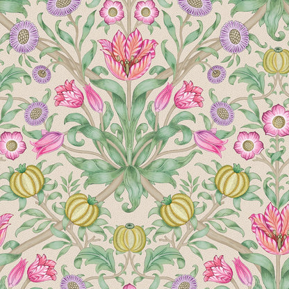 Behang Blooming Flowers Pink - Story of July