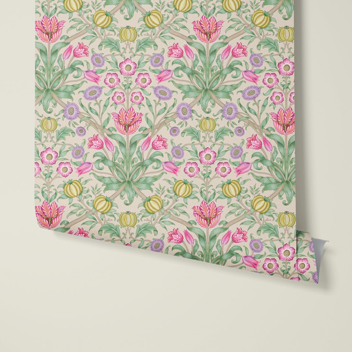 Behang Blooming Flowers Pink - Story of July