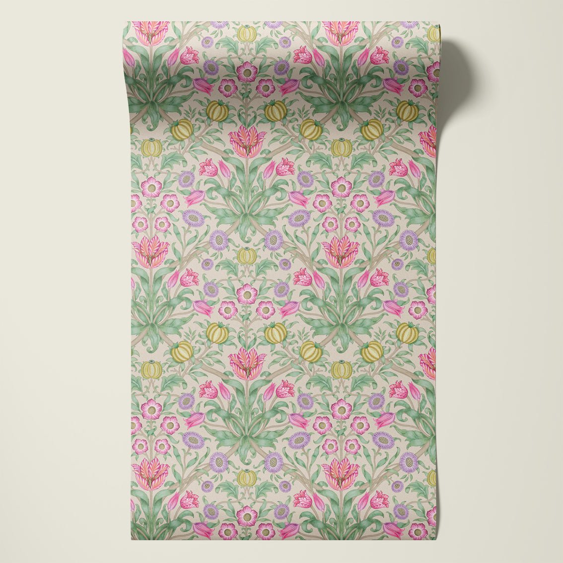 Behang Blooming Flowers Pink - Story of July