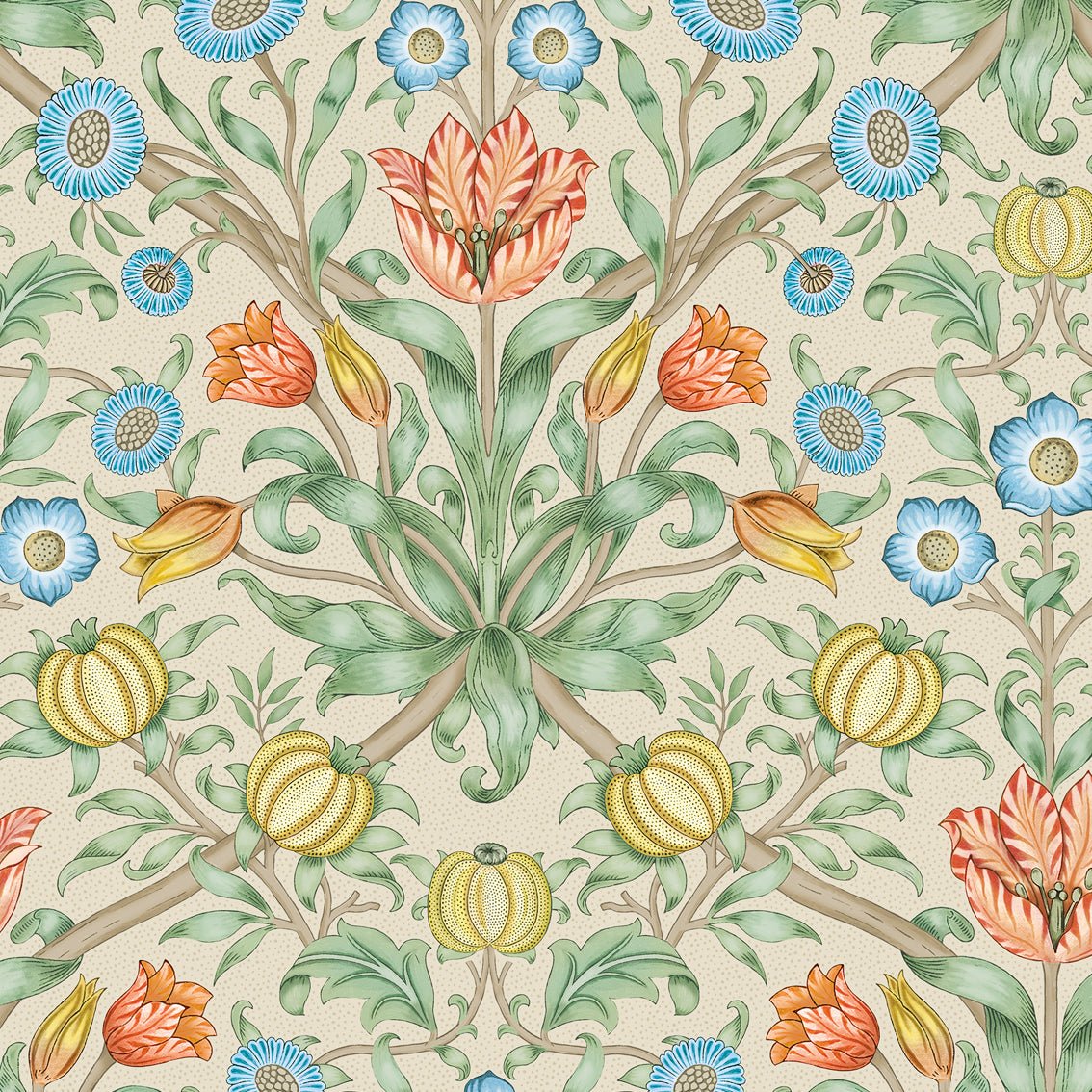 Behang Blooming Flowers Terra - Story of July