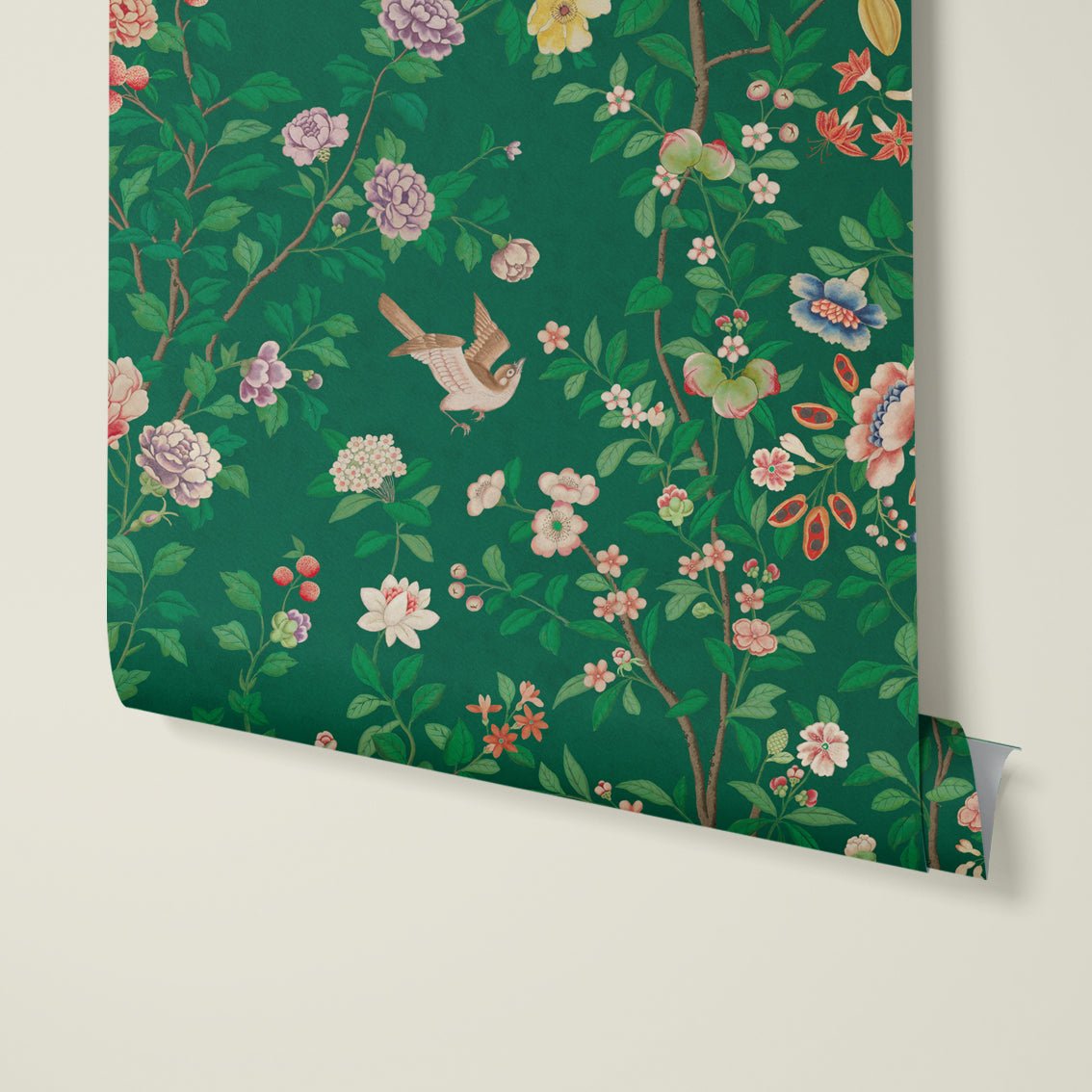 Behang Chinoiserie Darkgreen - Story of July