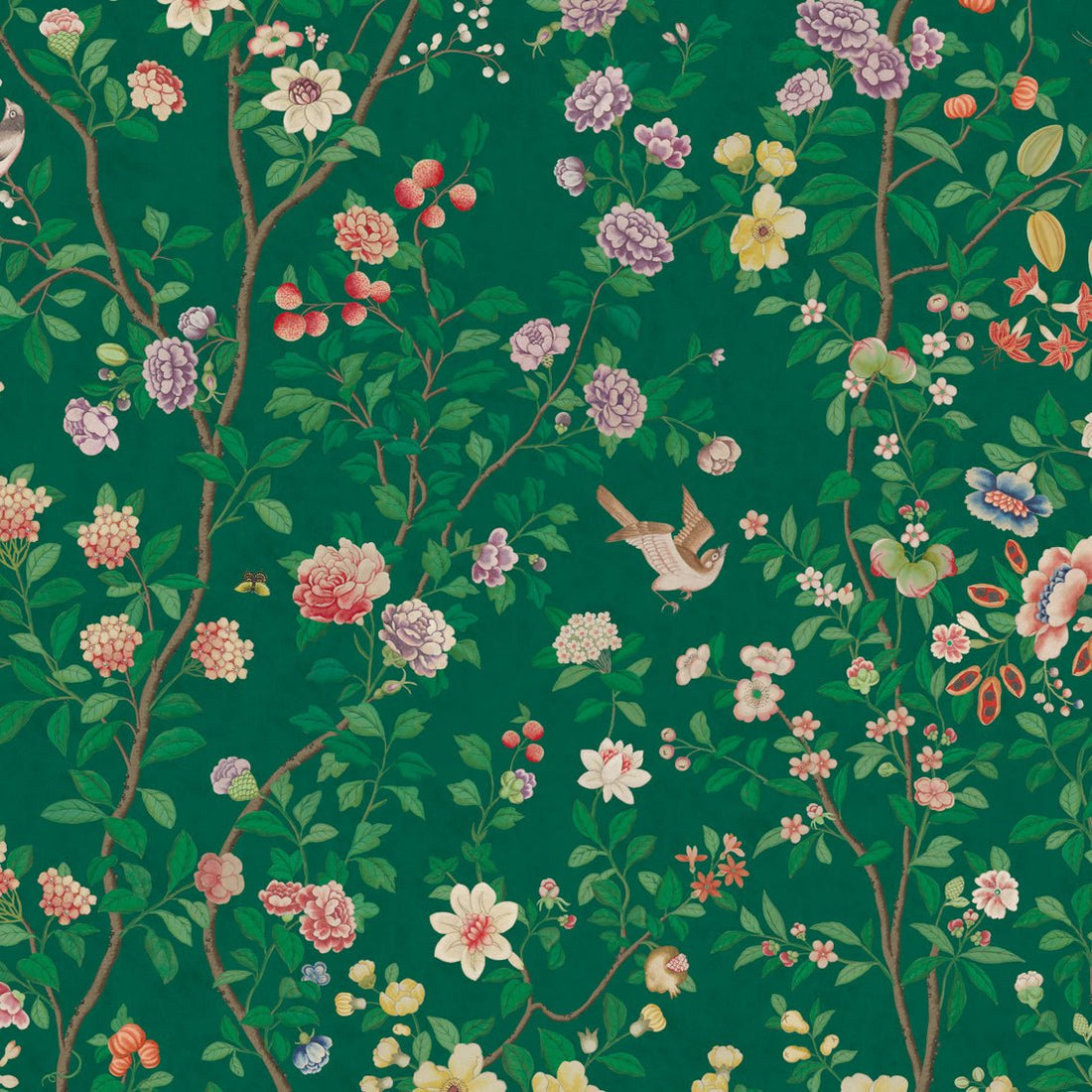 Behang Chinoiserie Darkgreen - Story of July