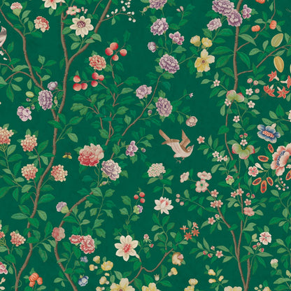 Behang Chinoiserie Darkgreen - Story of July