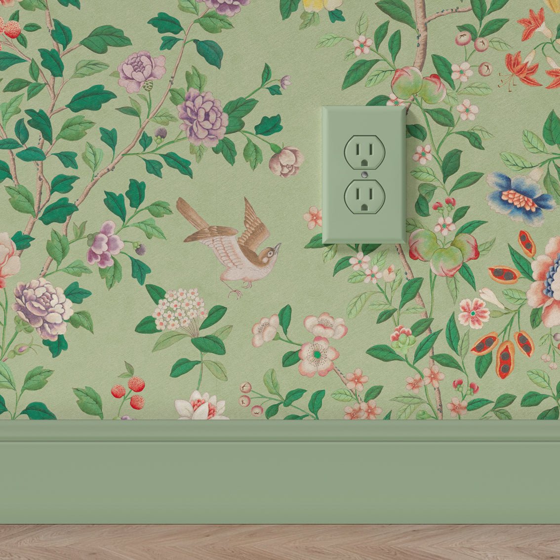 Behang Chinoiserie Lightgreen - Story of July