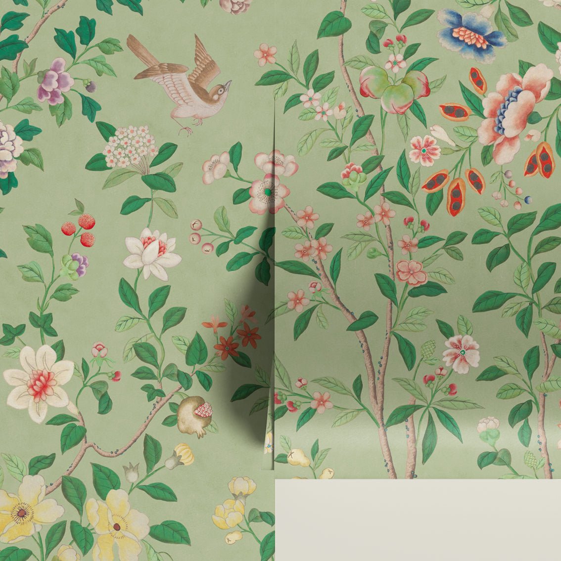 Behang Chinoiserie Lightgreen - Story of July