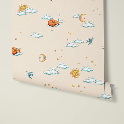 Behang Embroiderd Fox - Story of July