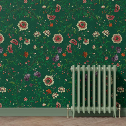 Behang Floral Heritage Darkgreen - Story of July