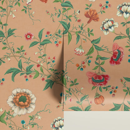 Behang Floral Heritage Terra - Story of July