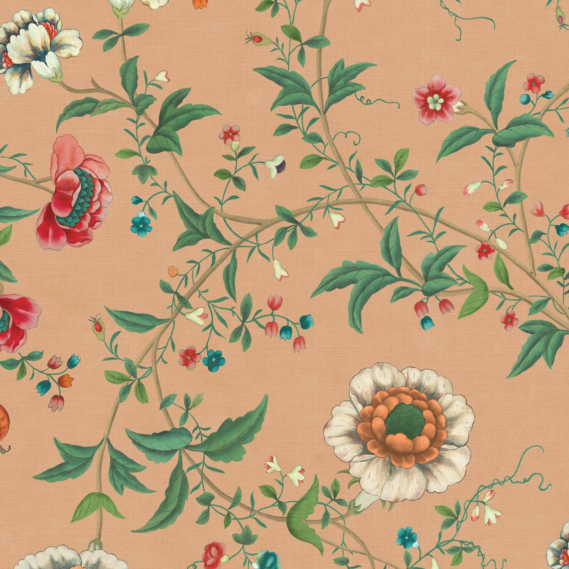 Behang Floral Heritage Terra - Story of July