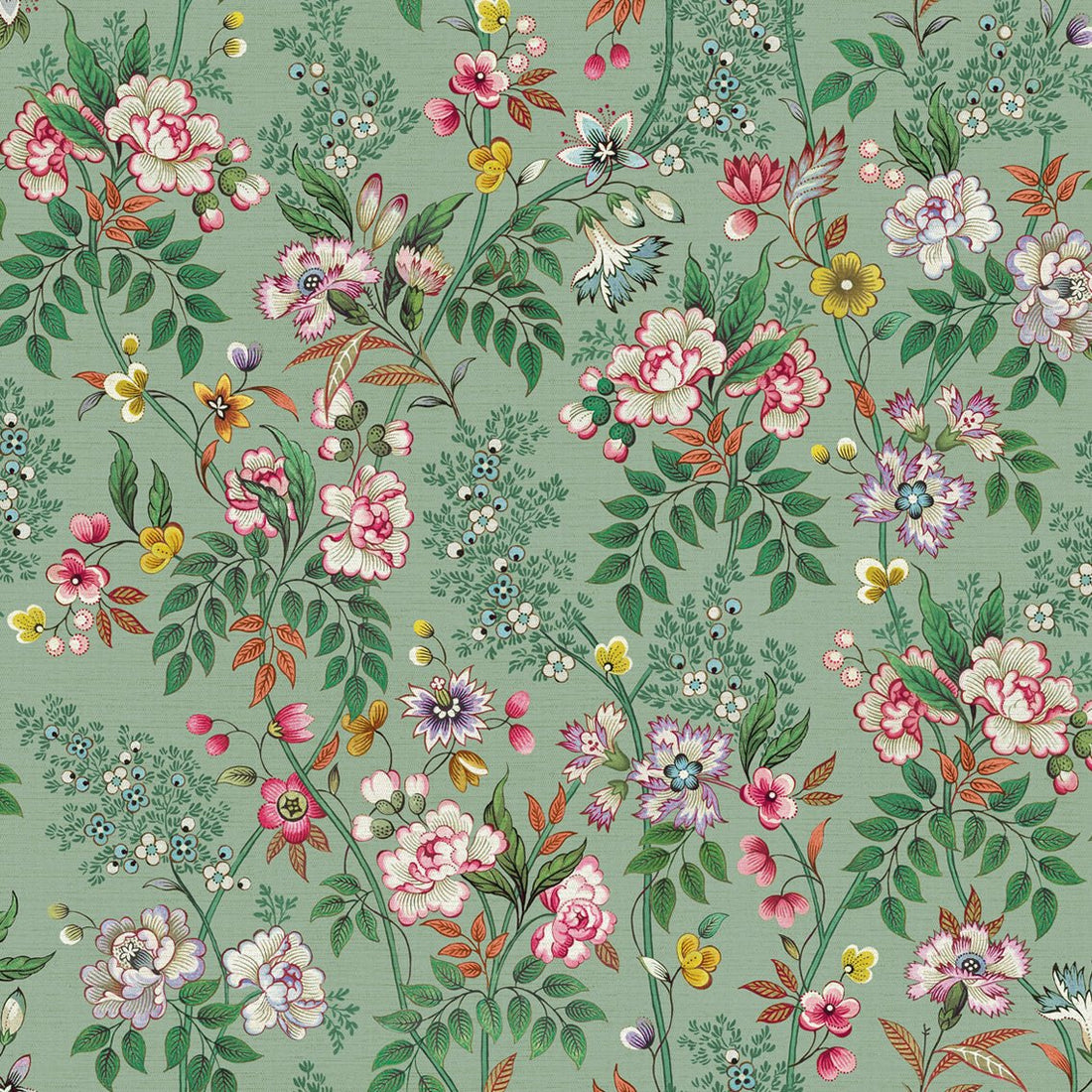 Behang Little Flowers Lightgreen - Story of July