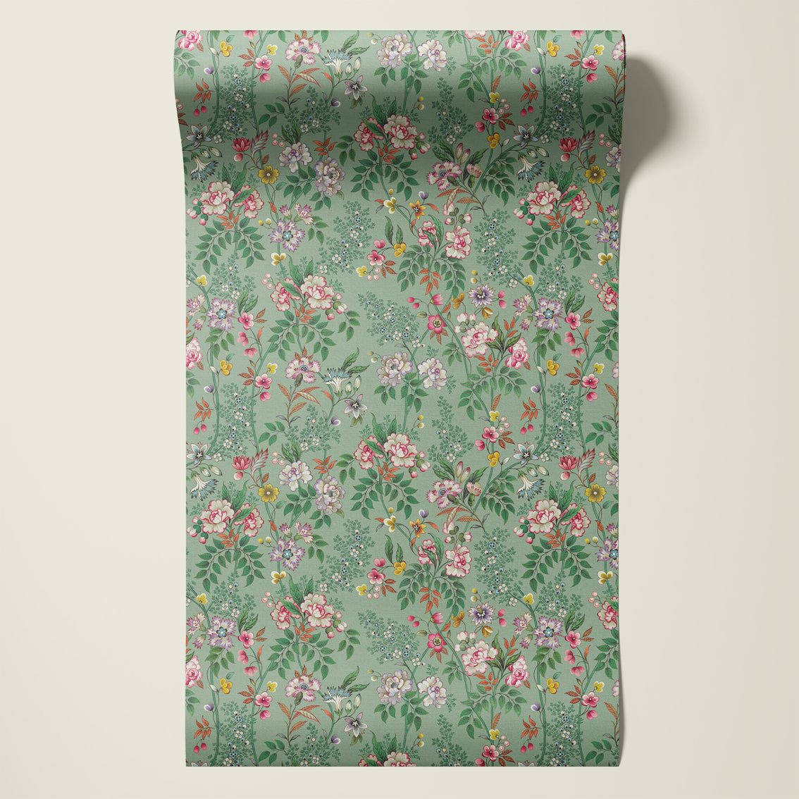 Behang Little Flowers Lightgreen - Story of July