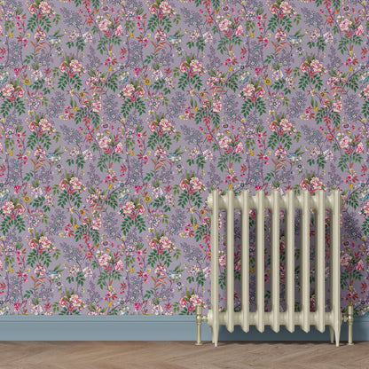 Behang Little Flowers Lila - Story of July