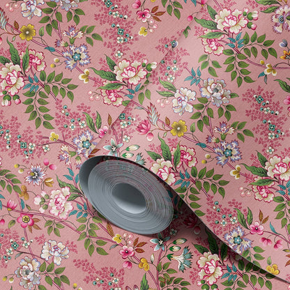 Behang Little Flowers Pink - Story of July