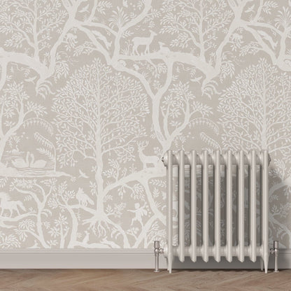 Behang Papercut Forest Khaki - Story of July