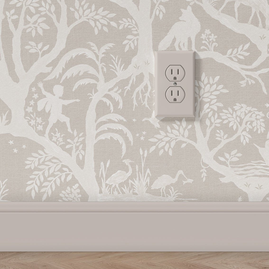 Behang Papercut Forest Khaki - Story of July