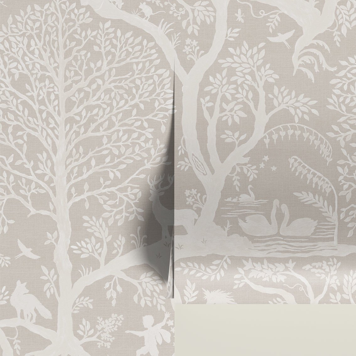 Behang Papercut Forest Khaki - Story of July