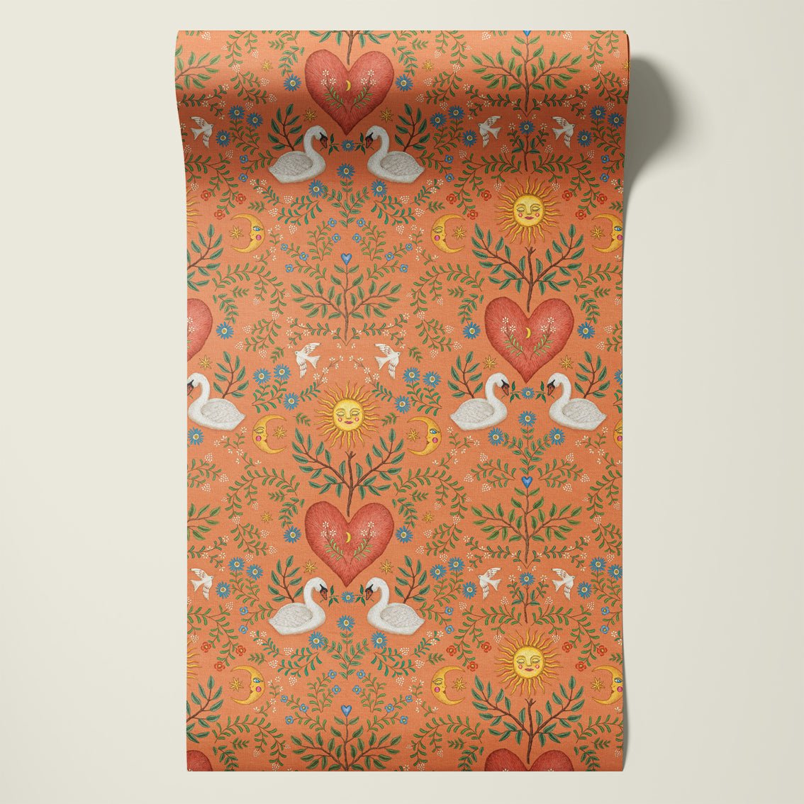 Behang Swan Heart Terra - Story of July