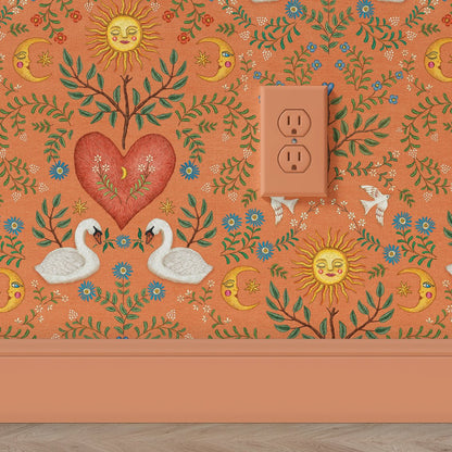 Behang Swan Heart Terra - Story of July