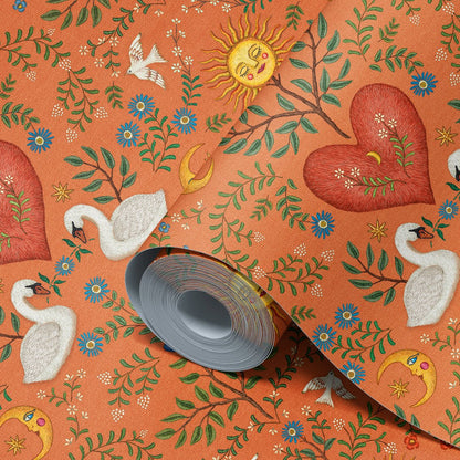 Behang Swan Heart Terra - Story of July