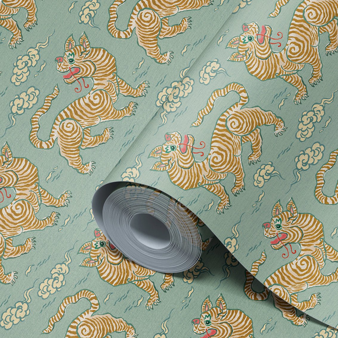 Behang Vintage Tigers Blue - Story of July