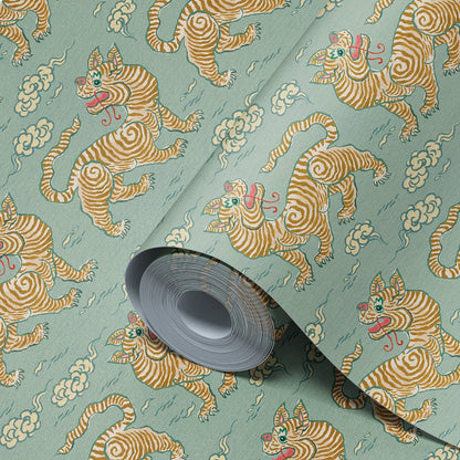 Behang Vintage Tigers Blue - Story of July