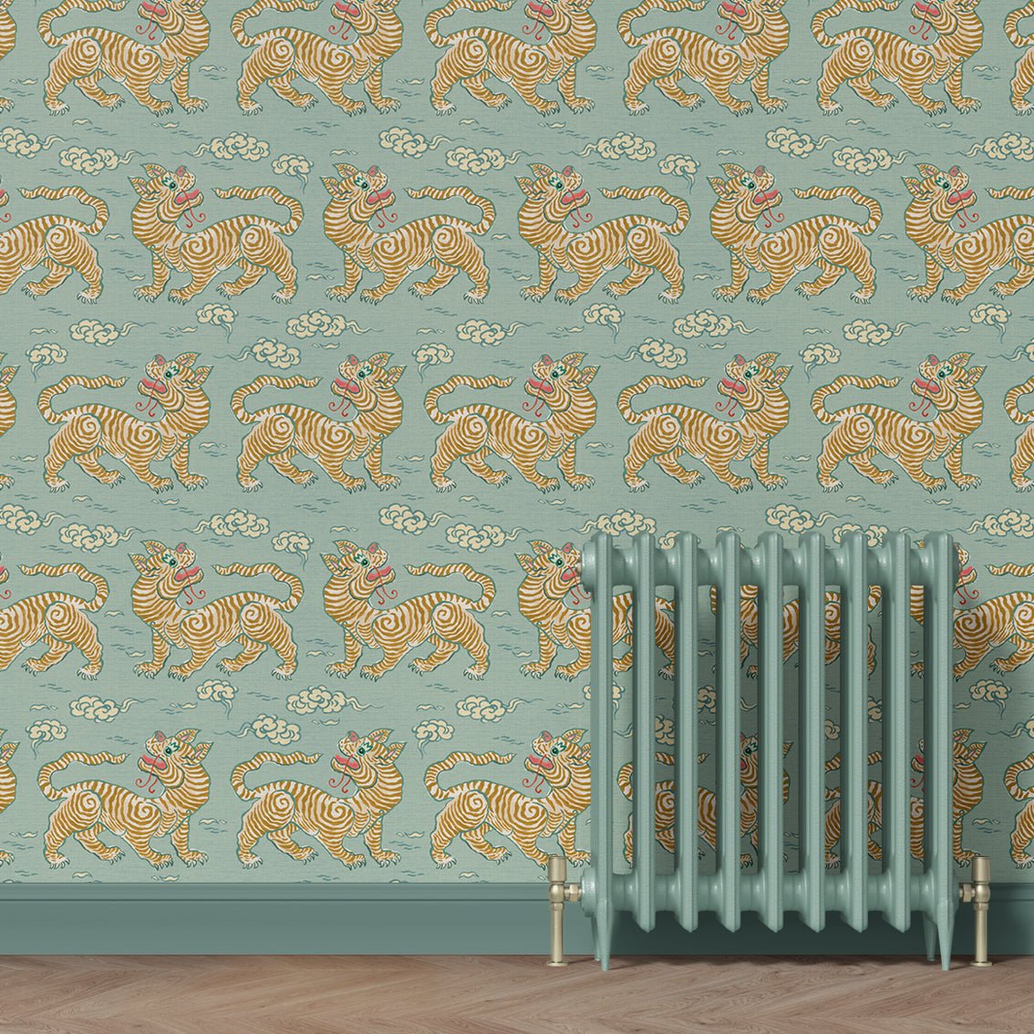 Behang Vintage Tigers Blue - Story of July